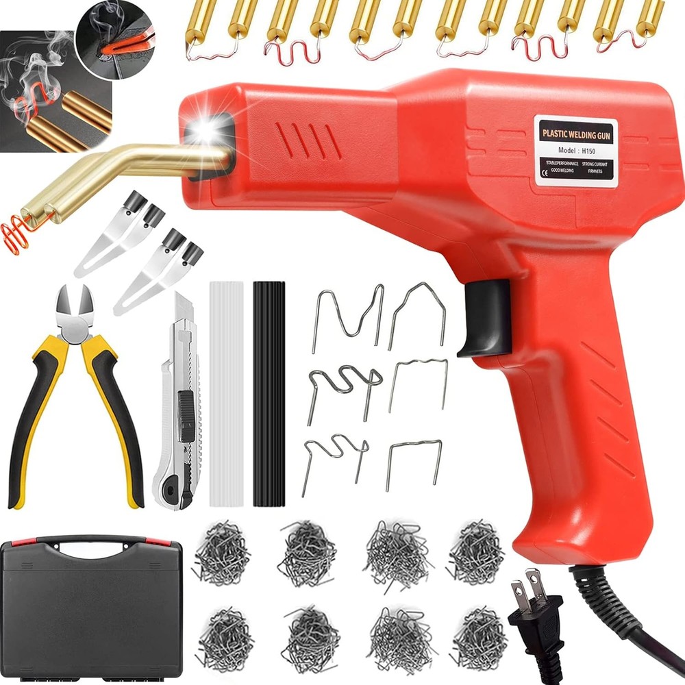 150W Upgraded Plastic Welder Kit,1000PCS Hot Stapler Welding Machine Car Red