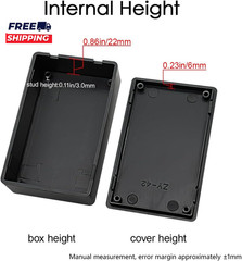 5 Pieces Plastic Project Boxes Junction Case for Electronic Project Black