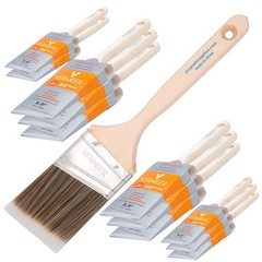 12-Pack – 2.5″ Angle Brushes for All Latex and Oil Paints & Stains