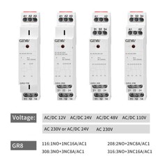 GEYA Auxiliary Relay AC/DC12V Electromagnetic Relay 8A/16A SPDT Module Relay