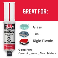 J-B Weld 50112 5 Minute Epoxy Syringe, Clear, 25ml Fast-Setting