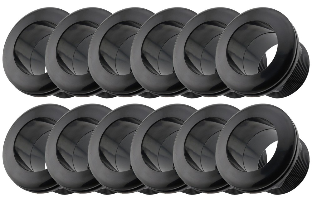 2″ Bulkhead Fitting – Slip x Slip – ABS Tank Aquarium 12 Pack | American Made