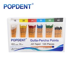 POPDENT Dental Endo Gutta Percha Points Root Canal Taper .02/.04/.06 #15-#40