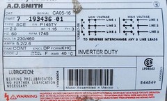 Dexter #9376-305-001 3 Phase, 2.0 HP, 230/460V Motor (Used)