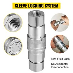 12 Sets of 1/2″ NPT Flat Face Hydraulic Coupler Quick Connect Skid Steer Bobcat