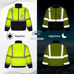 Multi-Use Reflective Construction Jacket – XL hi-vis Rain Gear for All Seasons