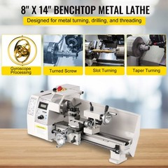 VEVOR Mini Metal Lathe 8″x14″ Metalworking Machine Variable Speed 2250 RPM 600W