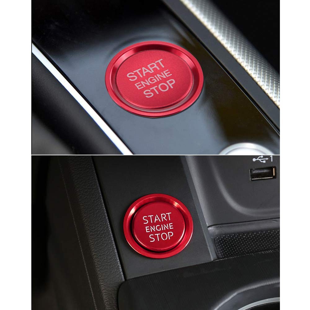 Car Accessories Fit for Audi A4 A5 A6 A7 Q5 Red Car Engine Start Button Cover…
