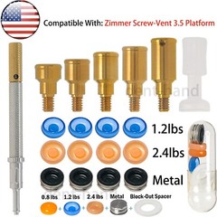 US Dental Zimmer PA Dia=3.5mm Abutments 1-5mm Implant Retention Caps Remove Tool