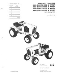 Tractor Service Parts Manual Fits 1978 Case 220 222 224 444 Compact Garden