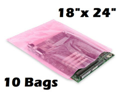 10x Anti-static Bags 18″ x 24″ 2 Mil Large Pink Poly Bag Open Ended Motherboard