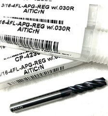 Carbide Plus 3/16 4FL Corner Radius End Mill .03R Solid Carbide AlTiCrN 5/8″ LOC