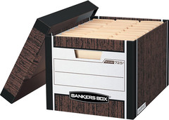 12 Pack R-KIVE Heavy-Duty File Storage Boxes, Fastfold, Lift-Off Lid, Letter, Wo