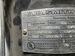 A.O. Smith C56A17A21, 1/4 hp 1725 rpm. Explosion Proof Motor 115-230 1 Ph 56 Fr.
