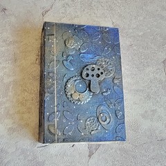 Blue Green Mushroom and Moon Goddess Handmade Junk Journals with Ephemera Folio