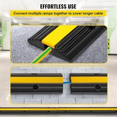 4 Pack of 1-Channel Rubber Cable Protector Ramps Heavy Duty 18000Lbs Load Cap…