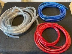 Flexible Plastic Tubing Lot – Clear, Red & Blue Vinyl Hose Assorted Lengths
