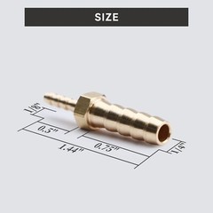 U.S. Solid 3pcs Brass Hose Barb Reducer Fitting Kits With 6 Clamps 1/4″ To 1/8″