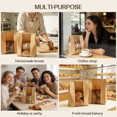 Tripho 100 Pcs Bread Bags for Homemade 13.9″ x 8.35″ x 3.93″, Brown
