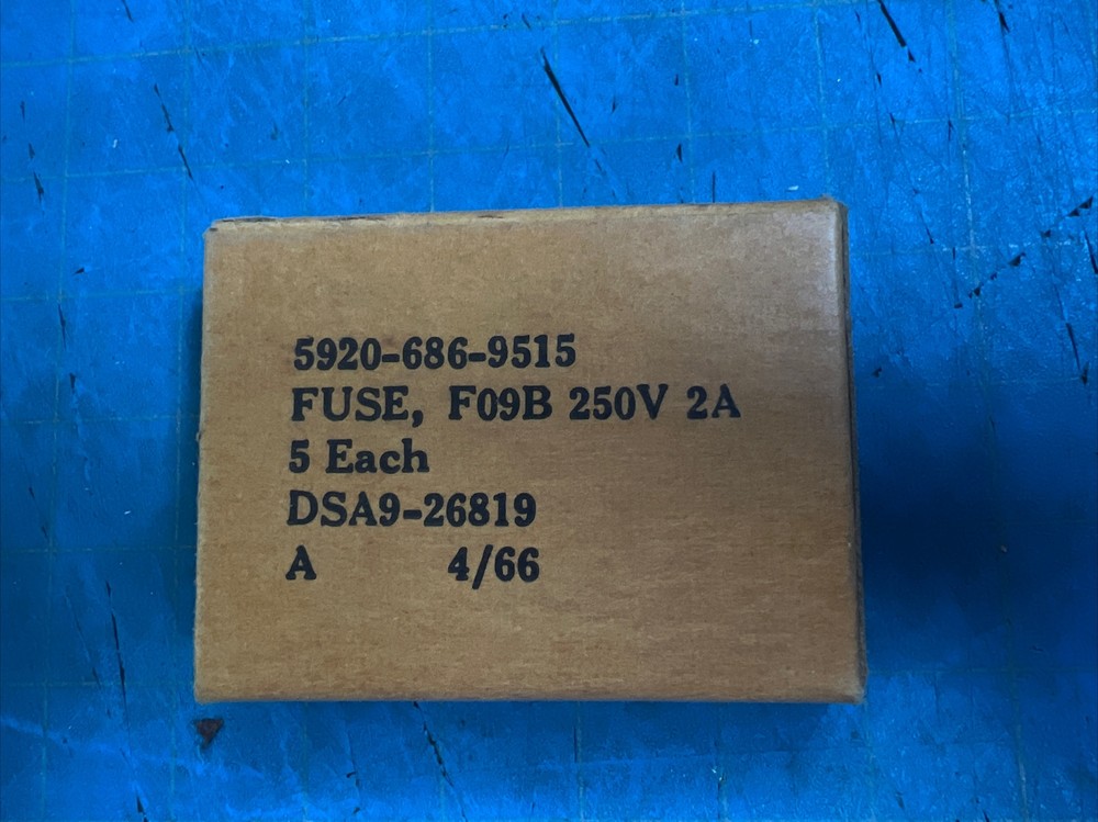 5 PACK | BUSSMANN FUSE F09B 250V 2A | 5920-686-9515 | DSA9-26819