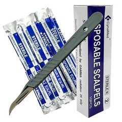 Box of 10 Plastic Disposable Scalpel #12B Podiatry, Dermaplaning Sterile Scalpel