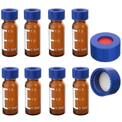 1000Pcs 2ml Autosampler Vials + Screw Caps 9-425 Amber Glass Bottle Screw Top US