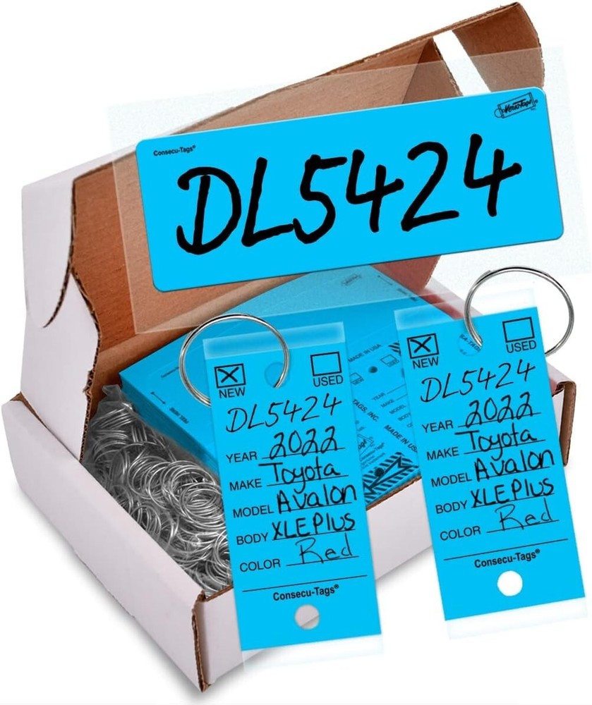 Versa Tag 250 Key Tags Self Laminating, Metal Ring & 125 Blank Window Stickers