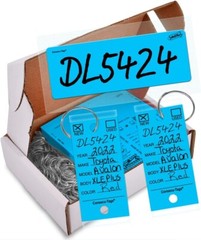 Versa Tag 250 Key Tags Self Laminating, Metal Ring & 125 Blank Window Stickers