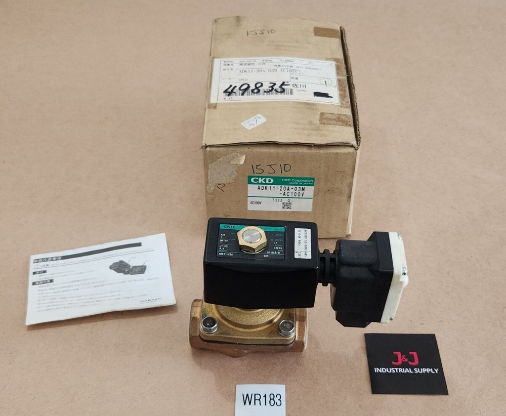*NEW* CKD ADK11-20A-03M-AC100V Solenoid Valve ADK11-20A Air Water Oil + Warranty