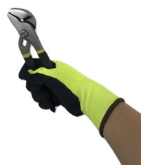 Safeguard High Visible Green Knit Latex Palm Coated Nylon Work Gloves Wholesale