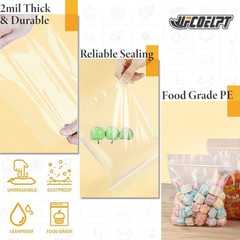 11×14 Large Plastic Reclosable Bags 100 Count 2 mil 1.5 Gallon Size Zip Storage