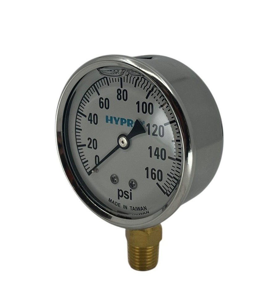 Hypro Glycerin Filled Pressure Gauge 2-1/2″ Face 1/4″ LM Stem, 0-160 PSI – GG160