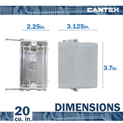 CANTEX 1 -Gang PVC New work Switch/Outlet Electrical Box
