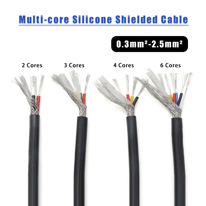 Multi-core Flexible Silicone Shielded Cable 2/3/4/6 Core Tinned Copper Wire