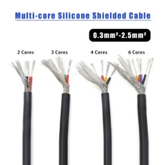 Multi-core Flexible Silicone Shielded Cable 2/3/4/6 Core Tinned Copper Wire