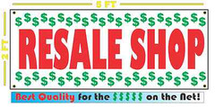 RESALE SHOP Full Color Banner Sign 4 Thrift Shop Store