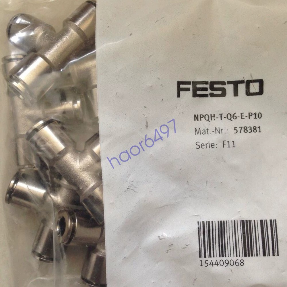 10PC new Festo NPQH-T-Q6-E-P10 578381 T-type quick-insert connector #YP1