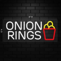 Onion Rings Neon Sign for Retail Displays | LED Flex Neon | 30″W x 12″H x 1″D