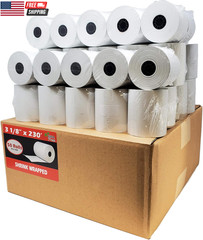 (50 Rolls) 3 1/8 X 230 Thermal Paper Receipt Rolls (55 GSM Premium Quality Germa