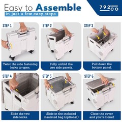 Ultimate Foldable Rolling Cart with Wheels and Bonus Insulated Shopping Bag.