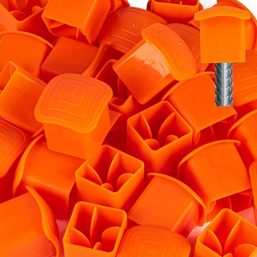 Rebar Caps – 60Pcs Orange Mushroom Safety Cover for T-Posts, Building Co…