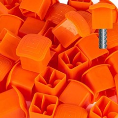 Rebar Caps – 60Pcs Orange Mushroom Safety Cover for T-Posts, Building Co…
