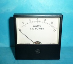 Unknown Watts RF Power Panel Meter 0-1.2 Watts 3 1/4in x 3 1/4in Sealed