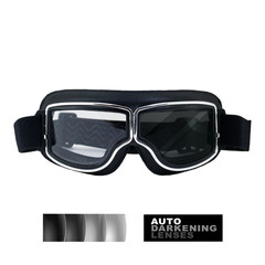 Birdz Condor Sport Padded Riding Goggle Black with clear to smoke AUTO DARKING