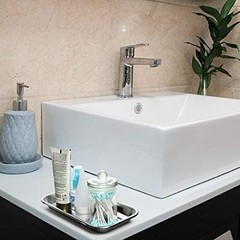 Classic Stainless Steel Tray Set 3 Pack 8.6 Inch Versatile for Bathroom Storage