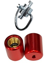 HVAC 1/4” Refrigerant Locking Caps (2pack) With 410A-R22-Valve Core MULTI-KEY .