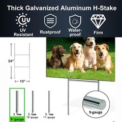 Custom yard signs 12×9 18×12 24×18 36×24 double-sided Rust-proof H-stake incl…