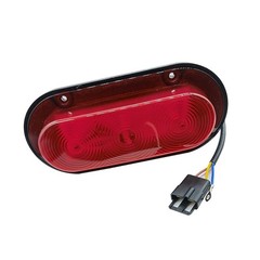 12V Red LED Oval Warning Tail Light Tractor Cab RearFender Rear Light Re 30-3…