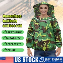 Camouflage Beekeeping Jacket Veil Bee Keeping Suit Hat Smock Protect Equipment
