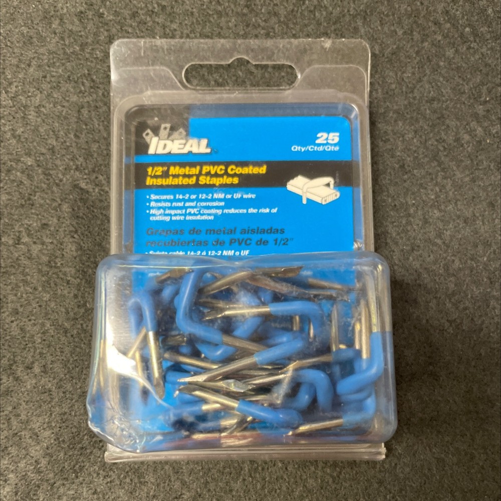 (12 Pack) 1/2″ Metal PVC Coated Insulated Staples